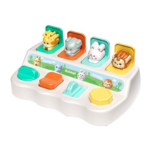 Fukamou Pop-Tierspielzeug, tierisches sensorisches Spielzeug | Buntes Entwicklungsspielzeug mit Knöpfen - Interaktive Spielzeugkiste für die frühe Entwicklung für Jungen und Mädchen ab 3 Jahren von Fukamou