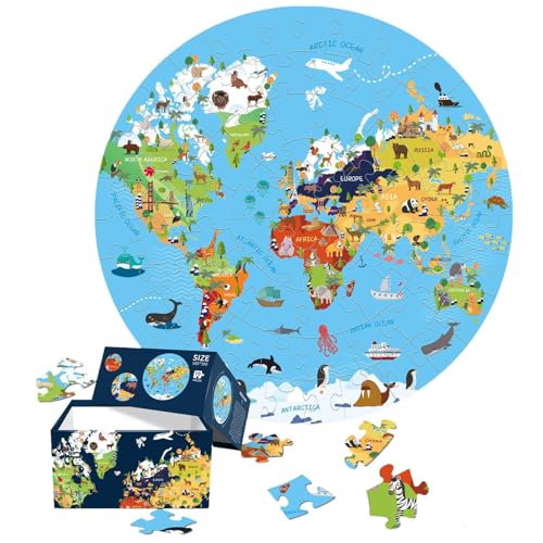 Fukamou Puzzles Für Kleinkinder, Bodenpuzzles | 70 Teile Bodenspiel-Rundpuzzle Für Kinder Im Vorschulalter - Trainieren -Sie Die Hand-Auge-Koordination Für Und Mädchen, Puzzle-Spielzeug Für von Fukamou
