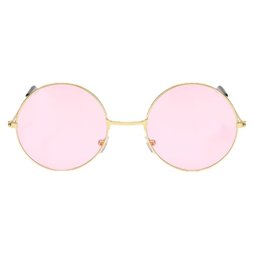 Fukamou Runde Sonnenbrille, Hippie Sonnenbrille Retro Rund 60er Style | Farbige Sonnenbrillen Für Männer, Frauen, Kostüme, Partys, Geschenke von Fukamou