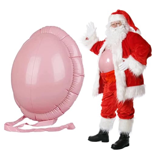 Fukamou Schwangeres Bauchkostüm, Aufblasbarer Schwangerer Bauch - Weihnachtsmann Dicker Bauch | Gefälschter Aufblasbarer Bauch Mit EIN-stellbarer Größe Für Frauen Und Männer, Cosplay-Requisiten von Fukamou