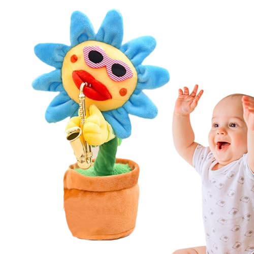 Fukamou Tanzende Sonnenblume, Singende Tanzende Sonnenblume, Leuchtender Blumenplüsch Wiederholt, was Sie Sagen, Lustiges Geschenk Zum Singen Und Tanzen, Musikalisches Geschenk Mit 200 Liedern von Fukamou