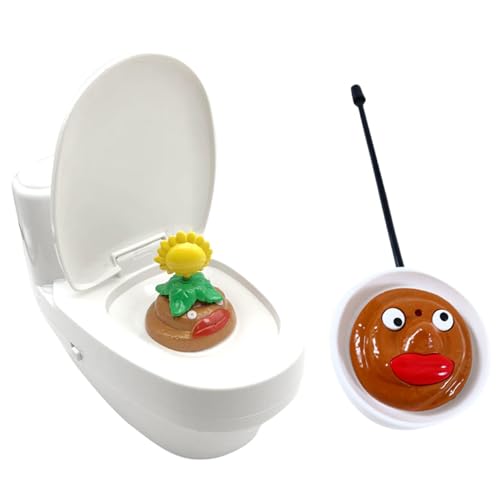 Fukamou Toilettenstreichspielzeug, Toilettenwassersprühspielzeug, Kniffliges Toilettenspielzeug, Wiederaufladbarer Prank Squirt Closestool mit Fernbedienung, Toilettenspielzeug für Kinder, Jungen und von Fukamou