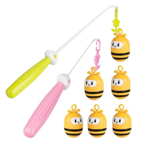 Angelset für Kinder, Angelspielzeug für Kinder, Fischspielzeug in Bienenform, niedlich, 6 schwingende Fische in Bienenform und 2 Teleskop-Magnetspielzeuge von Fulenyi