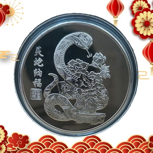 Chinesische Münze, Neujahrsmünze, kleines Jahr der Schlange, chinesisches Souvenir, Herausforderungsmünze des Mondjahres, Sammlerstück für Münzenthusiasten von Fulenyi