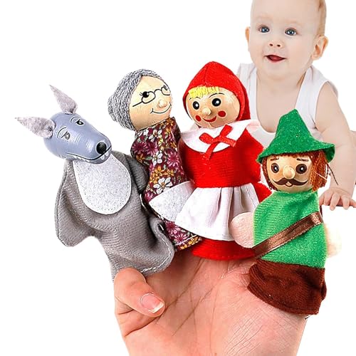 Fingerpuppen der Familie, Fingerpuppen für Kleinkinder | 4 Fingerpuppen zum Erzählen von Geschichten, pädagogische Fingerpuppen, Fingerpuppen von Fulenyi