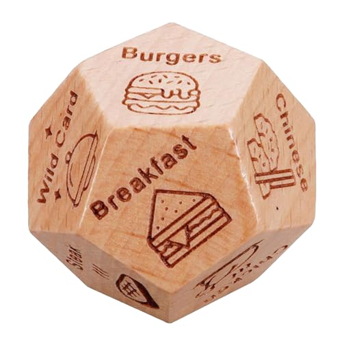 Food Decision Dice – Dinnerwürfel – 12-seitige Lebensmittelwürfel für Freunde, Ihn, Sie, was für Abendessen Würfel, Valentinstag für Ehemann und Ehefrau Food Decision Dice – Dinnerwürfel – 12-seitige Lebensmittelwürfel für Freunde, Ihn, Sie, was für Abendessen Würfel, Valentinstag für Ehemann und Ehefrau von Fulenyi
