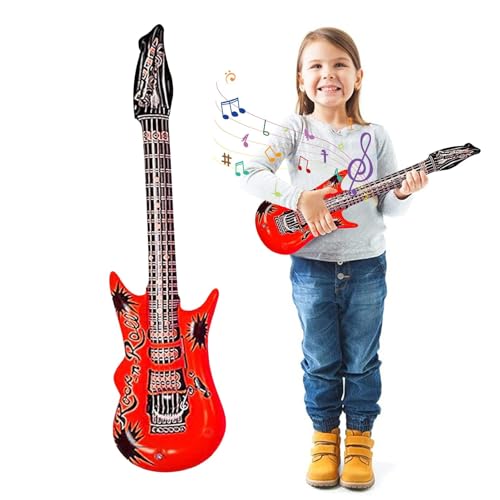 Fulenyi Aufblasbare Gitarre, aufblasbare Gitarren - Aufblasen von Gitarreninstrumenten,Kreative aufblasbare Gitarre für Kinder, Partyzubehör, aufblasbare Gitarre, Spielzeug für Geburtstag, von Fulenyi