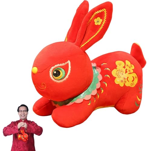 Fulenyi Chinesisches Neujahrs-Plüschtier – Plüschtier für Haustiere, Kaninchen, roter Plüsch, glücklich, super aus dem Jahr des Hasen, für die Heimdekoration des Frühlingsfestes Fulenyi Chinesisches Neujahrs-Plüschtier – Plüschtier für Haustiere, Kaninchen, roter Plüsch, glücklich, super aus dem Jahr des Hasen, für die Heimdekoration des Frühlingsfestes von Fulenyi