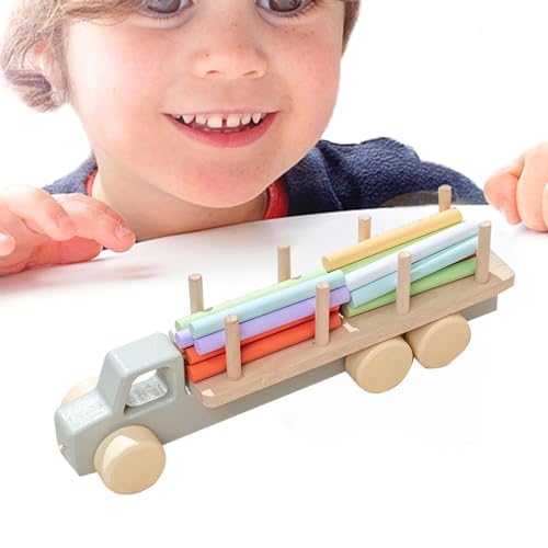 Fulenyi Formsortierwagen, Formsortierwagen - Sortieren von Stapelblöcken - Montessori-Pädagogisches Holzpuzzle, lustiges formpassendes Spielzeug für die Schule, ab 3 Jahren von Fulenyi