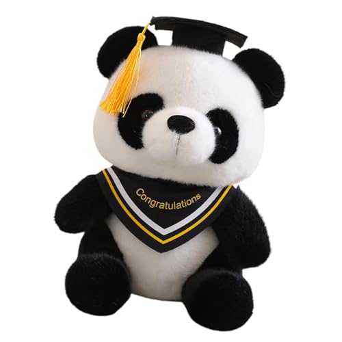 Fulenyi Graduierungshut, Panda, Plüschpuppe, Panda, Abschlussbär, Tier, 25,4 cm | Black Hat Toys Soft Plüsch für Abschlussfeier 2024 für den Garten von Fulenyi