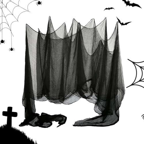 Fulenyi Gruseliger und gruseliger Stoff, gruseliges und gruseliges Tuch – Weihnachtsdekorationen im Freien, weich und leicht, gruseliger Chiffon-Stoff für Halloween-Partys von Fulenyi