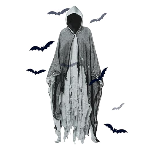 Fulenyi Halloween-Umhang für Erwachsene, gruseliger Halloween-Umhang | Gruseliges Cape mit Kapuze für Unisex-Erwachsene - Wiederverwendbares Scream-Kostüm für Rollenspiele, Thementänze und Fulenyi Halloween-Umhang für Erwachsene, gruseliger Halloween-Umhang | Gruseliges Cape mit Kapuze für Unisex-Erwachsene - Wiederverwendbares Scream-Kostüm für Rollenspiele, Thementänze und von Fulenyi