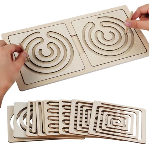 Fulenyi Labyrinth-Spielzeug aus Holz, Labyrinth-Set aus Holz, Labyrinth, Puzzle, Logikspiel, Stiftsteuerung, Lernspielzeug, Lernspielzeug von Fulenyi