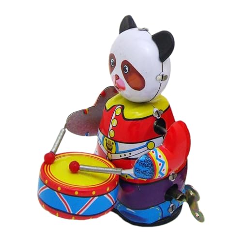 Mechanisches Tierspielzeug, Panda-Spielzeug zum Aufziehen – Retro-Trommelroboter, Clockwork Panda, Sammlerfigur, Schreibtischdekoration für Erwachsene und für Kaffee, Cafeteria, Garten von Fulenyi