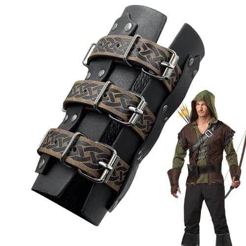 Fulenyi Mittelalterliche Armlehnen aus Brigandina, Ritterschutz aus Kunstleder, wiederverwendbares Mittelalter-Zubehör aus PU-Leder für Märchen der Renaissance von Fulenyi