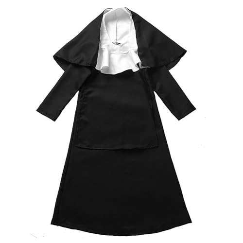 Fulenyi Nonnenkostüm, Nonnenkostüm für Kinder, Schwarz, Mutter, katholische Mutter, Schwester, Priester, Maria, Nonne, Gewohnheit, Halloween, Cosplay, Kostüm Fulenyi Nonnenkostüm, Nonnenkostüm für Kinder, Schwarz, Mutter, katholische Mutter, Schwester, Priester, Maria, Nonne, Gewohnheit, Halloween, Cosplay, Kostüm von Fulenyi