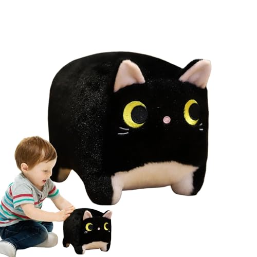Fulenyi Plüschkatze | Plüschtier in quadratischer Form, Katzenspielzeug in quadratischer Form, Katzenspielzeug, Katzenform, Rückenkissen im Lendenbereich, Spielzeug von Fulenyi