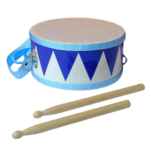 Fulenyi Schlagzeug für Kinder, Schlagzeug für Kinder, 2 Drumsticks, doppelseitige Kindertrommel mit verstellbarem Gurt, lustiges Holzspielzeug für Babys, 20,3 cm (8 Zoll), Spielzeug von Fulenyi