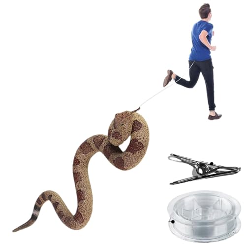 Fulenyi Schlangen-Streichspielzeug, Clip-On-Schlangenspielzeug,Schlangenspielzeug mit Schnur und Clip - Simulation Schlangen-Streich-Requisiten mit Schnur und Clip, lebendige Bewegung, von Fulenyi