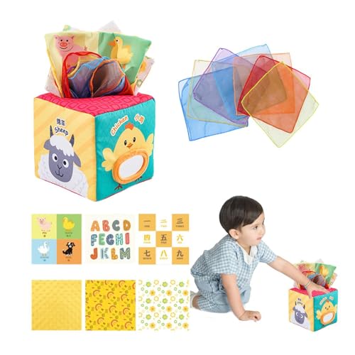 Fulenyi Taschentuchbox, Spielzeug aus Seidenpapier, sensorisches Seidenschal, Spielzeug für frühe Entwicklung, pädagogisches Werkzeug, Aktivitäten Fulenyi Taschentuchbox, Spielzeug aus Seidenpapier, sensorisches Seidenschal, Spielzeug für frühe Entwicklung, pädagogisches Werkzeug, Aktivitäten von Fulenyi