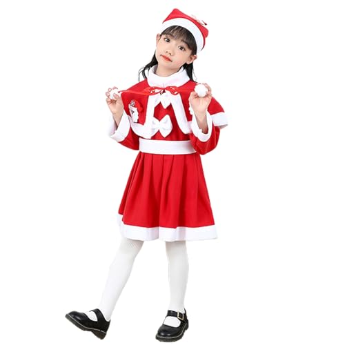 Fulenyi Weihnachtsmann-Anzug, Samt-Rock-Set mit Gürtel und roter Weihnachtsmütze, Weihnachtsmann-Umhang, Weihnachtsmann-Umhang, kurzer Umhang von Fulenyi