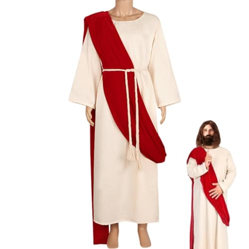 Fulenyi Weiße Robe Jesus Kostüm, Jesus Christus Kostüm | Jesus-Roben für Männer,Halloween-Jesus-Robe, makelloses weißes Gesamtkostüm, atmungsaktiver Stoff für Halloween- Fulenyi Weiße Robe Jesus Kostüm, Jesus Christus Kostüm | Jesus-Roben für Männer,Halloween-Jesus-Robe, makelloses weißes Gesamtkostüm, atmungsaktiver Stoff für Halloween- von Fulenyi