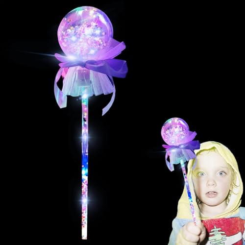 Fulenyi Zauberstab Prinzessin | LED Pretty Glow | Zauberstab Prinzessin Hand Zauberstab für Mädchen Kostüm Rollenspiel Cosplay Geburtstag Party Andenken von Fulenyi