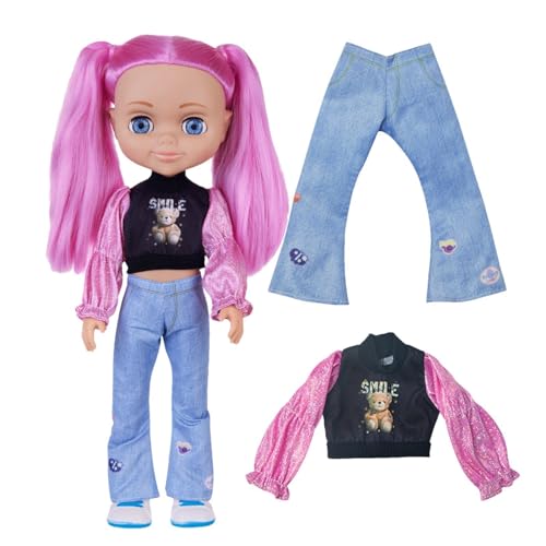 Glitzer-Mädchen-Puppe, Kinderpuppe mit Haaren, modische Puppe für Mädchen, 35,6 cm (14 Zoll), rote Haarpuppe und blaue Augen, Puppensammlung mit Spielzeug für Enthusiast von Fulenyi