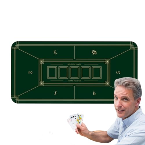 Gummi-Pokermatte, Deckel, Tischmatte für Kartenspiele, fortschrittlicher Deckel mit klappbarer Oberfläche, rutschfest, wasserdicht, mit Tragetasche für Andenken von Fulenyi