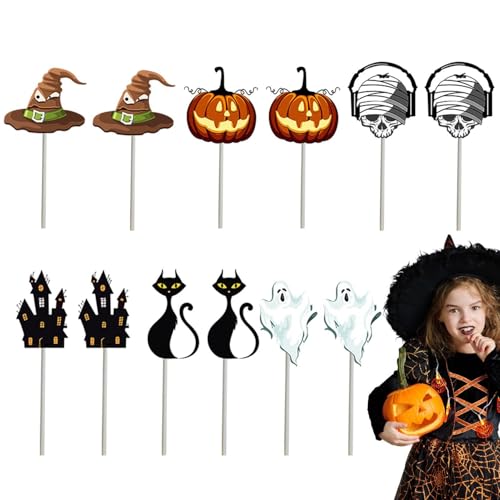 Halloween-Cupcake-Aufsätze, Halloween-Kuchenaufsätze, 12 x Geburtstagstortenaufsätze, Halloween-Cupcake-Dekoration, Kuchendekorationswerkzeug von Fulenyi