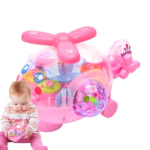 Hubschrauberspielzeug für Kinder, Flugzeugspielzeug für Kinder, Hubschrauberspielzeug mit elektrischem Licht, lustiges Lernspielzeug, Hubschrauberspielzeug mit beweglicher Zahnradmusik von Fulenyi