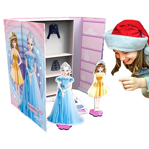 Magnetische Anziehpuppen, magnetische Puppen, Prinzessinnen aus Papier, Lernspielzeug und Reisespiel, multifunktionales Anziehspiel für Kinder, Mädchen und von Fulenyi