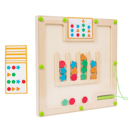 Magnettafel mit Farben und Zahlen, Labyrinth-Magnettafel in Farben und Zahlen, 15 doppelseitige Karten, buntes magnetisches Labyrinth, Lernbrett von Fulenyi