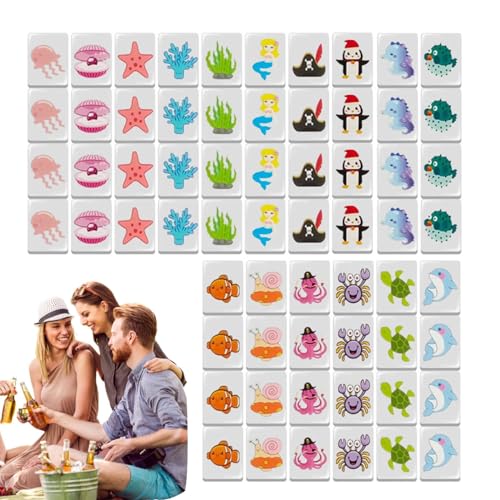 Mahjong-Spiel, Reise-Mahjong-Spiele, mit Flaggenmuster, Block-Puzzlespiele, Mahjong-Spiele, Party-Spielblöcke für Erwachsene von Fulenyi