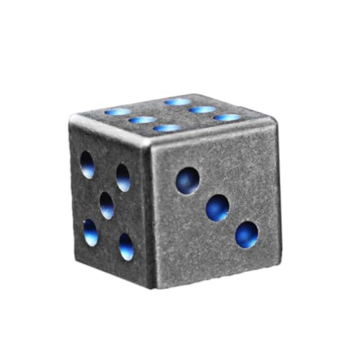 Metallspielwürfel, kleine Titanwürfel, Schreibtischspielzeug, graue Würfel für Brettspiele, interaktives Spielzeug, sechsseitige Würfel aus Legierung von Fulenyi