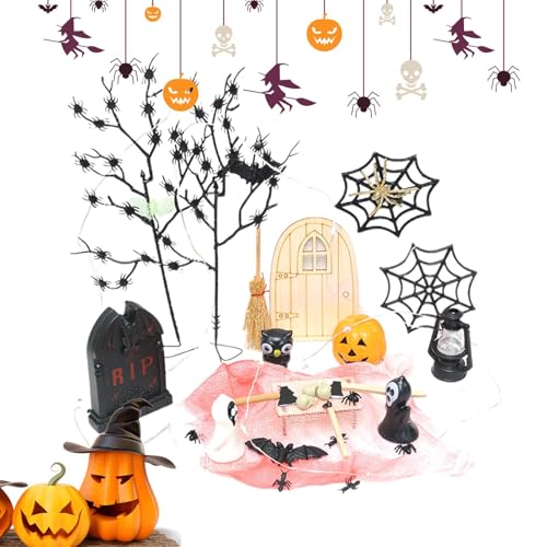 Miniatur-Halloween-Figuren, Halloween-Miniaturen zum Basteln – Halloween Horror Miniaturen – Feengarten, multifunktionales Puppenhaus von Fulenyi