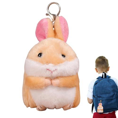 Plüschhamster, niedlicher Plüschhamster, niedlicher Hamster-Schlüsselanhänger, kleines Spielzeug, niedlicher Hamster-Schlüsselanhänger, Puppe, Plüschtierkissen, Spielzeug für und Mädchen von Fulenyi