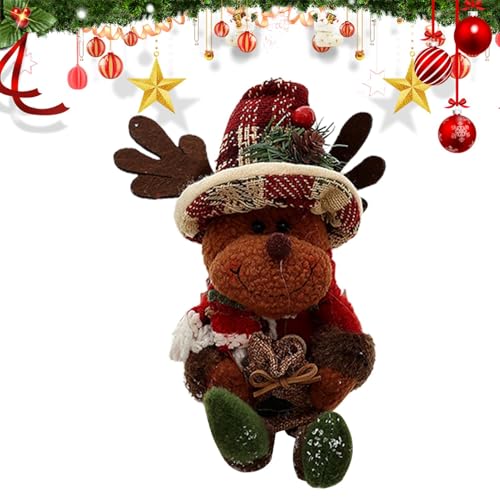 Plüschtier Elch, Weihnachtspuppen für Mädchen, niedliche sitzende Elchfigur, gefüllt mit Weihnachten, Spielzeug für das Wohnzimmer, Plüschtier Elch, Weihnachtspuppen für Mädchen, niedliche sitzende Elchfigur, gefüllt mit Weihnachten, Spielzeug für das Wohnzimmer, von Fulenyi