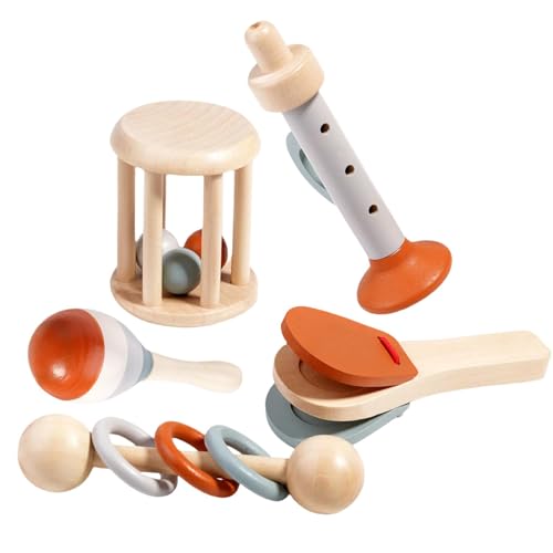 Rasselinstrument, Maracas aus – Lernspielzeug Rassel, Ringrassel, Trompete, Rasselrolle, Maracas-Shaker, Handklappe, Percussion-Instrumenten-Set von Fulenyi