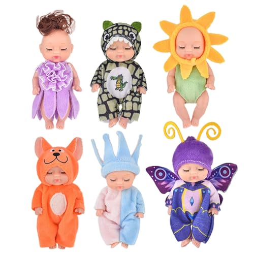 Reborn Puppen für Kinder, Simulationspuppe, Lernpuppe für Kleinkinder, 6 Stück, Reborn-Puppen für Kleinkinder, kleine und weiche Puppen für Jungen und Mädchen ab 3 Jahren von Fulenyi