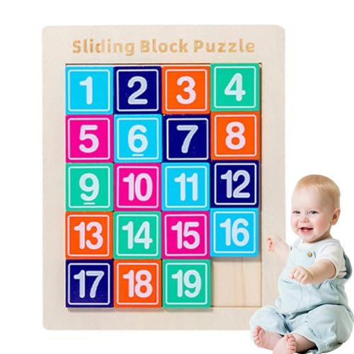 Schiebepuzzle aus Holz, Zahlenpuzzle, Zahlenpuzzle für Kinder, Zahlenpuzzle mit Motiv von Fulenyi