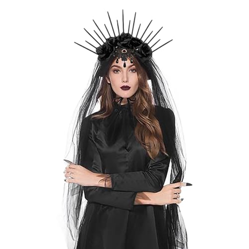 Schleier mit Blumenkranz, Gothic-Schleier, Schleier, für Cosplay-Party, für Mädchen und Frauen, Haar-Accessoires für Bräute, Hochzeiten, Junggesellinnenabschiede. Schleier mit Blumenkranz, Gothic-Schleier, Schleier, für Cosplay-Party, für Mädchen und Frauen, Haar-Accessoires für Bräute, Hochzeiten, Junggesellinnenabschiede. von Fulenyi