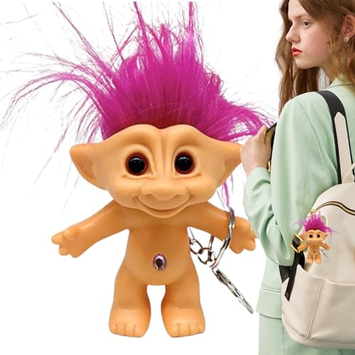 Schlüsselanhänger, Troll-Puppe, Schlüsselanhänger mit Geschichte, Glücksbringer, verrückte Haarfigur, 10 cm, Schlüsselanhänger Schlüsselanhänger, Troll-Puppe, Schlüsselanhänger mit Geschichte, Glücksbringer, verrückte Haarfigur, 10 cm, Schlüsselanhänger von Fulenyi