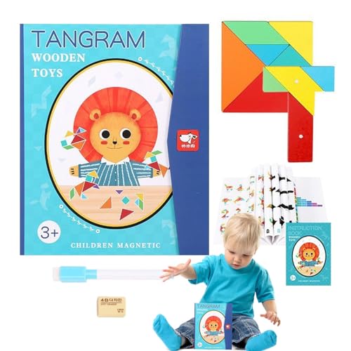 Tangram-Buch, Tangram-Buch für Kinder,Form-Puzzle-Musterblöcke - Reisespiele für Kinder im Auto, Flugzeug oder zum Mitnehmen in Restaurants, pädagogische Lernpuzzles, Spielzeug für Kinder von von Fulenyi
