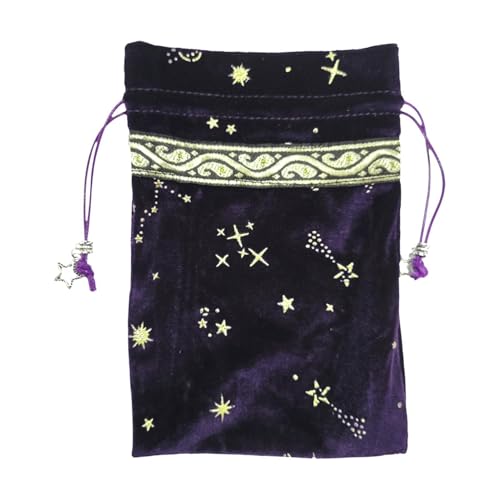 Tarot-Samtbeutel, Stofftasche für Sternbilder-Tarotkarten, Schmuckbeutel, 13 x 18 cm, Würfeltasche, Tarotkartenhalter, Taschen Tarot-Samtbeutel, Stofftasche für Sternbilder-Tarotkarten, Schmuckbeutel, 13 x 18 cm, Würfeltasche, Tarotkartenhalter, Taschen von Fulenyi