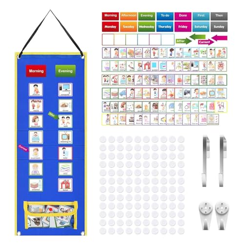 Visueller Zeitplan für Kinder, visueller Zeitplan für Aufgabentabelle für Kinder, Taschenbrett für Haus- und Schularbeiten, tägliche Programmiertafel für Verantwortung, Tabelle Visueller Zeitplan für Kinder, visueller Zeitplan für Aufgabentabelle für Kinder, Taschenbrett für Haus- und Schularbeiten, tägliche Programmiertafel für Verantwortung, Tabelle von Fulenyi