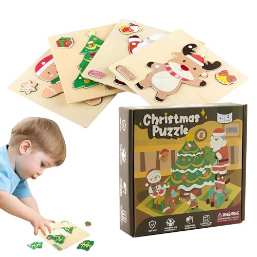 Weihnachtspuzzle für Kleinkinder, Weihnachtspuzzle für Kleinkinder, pädagogisches Weihnachtsspielzeug aus Holz, Partygeschenke mit Weihnachtsstrumpffüllung, Kapazität Weihnachtspuzzle für Kleinkinder, Weihnachtspuzzle für Kleinkinder, pädagogisches Weihnachtsspielzeug aus Holz, Partygeschenke mit Weihnachtsstrumpffüllung, Kapazität von Fulenyi