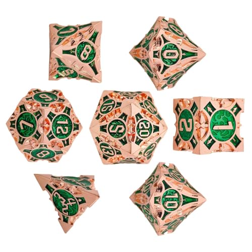Würfelspiele für Rollenspiele, mehrseitiges Würfelset, Mehrzweck-Würfel, 7 große tragbare Spielwürfel, bunte Würfel für Zusammenkünfte von Fulenyi