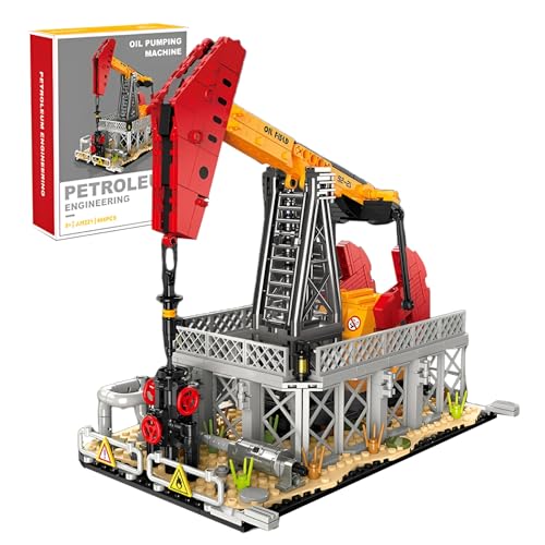 Erdöltechnik Bausteine Bausatz für Erwachsene, Ölpumpmaschine Klemmbausteine, Industrie Thematisches Modellspielzeug für Display, Kreatives Geschenk für Kinder & Jungen ab 6 Jahren (666 Teile) von Fuleying