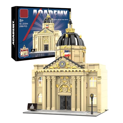 Frankreich Akademie Mini-Bausteine, 3 Etagen Modulare Architektur der Stadt Mikro Klemmbausteine Spielzeug, MOC Kreativer Modell Baukasten für Erwachsene, Anzeige Geschenk für Kinder (2399 Stück) von Fuleying